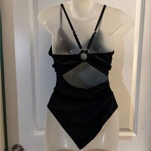Floerns Black Strappy Cutout Swimsuit Sz L
